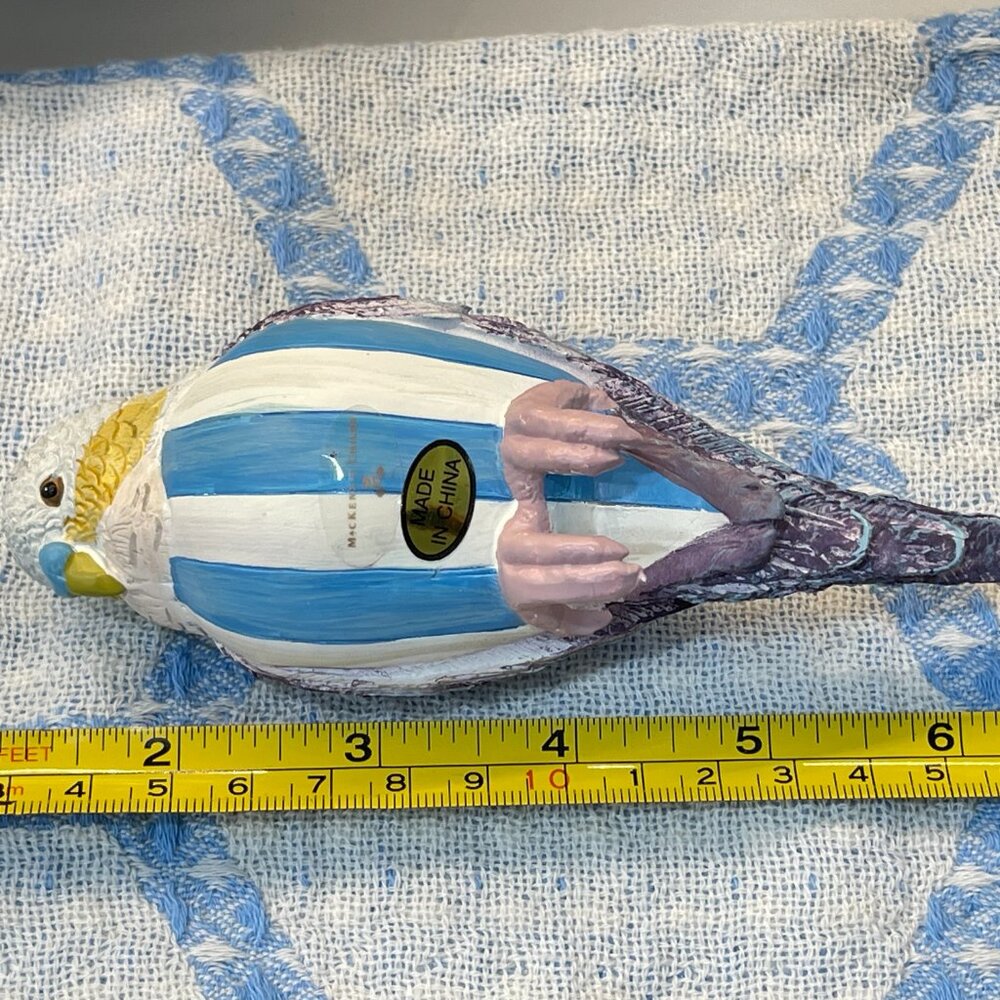 Bluebird Conservatory | MacKenzie-Childs Blue Striped Parrot Pot Climber – New - Picture 13 of 14